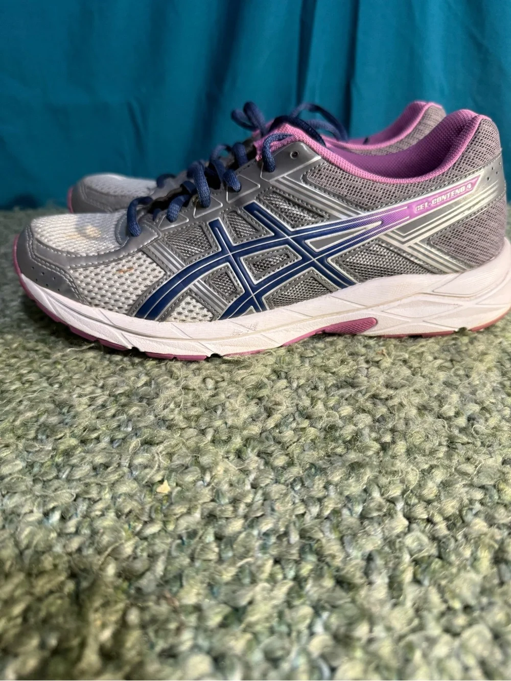 ASICS Women's Gray and Pink Athletic Running Shoes